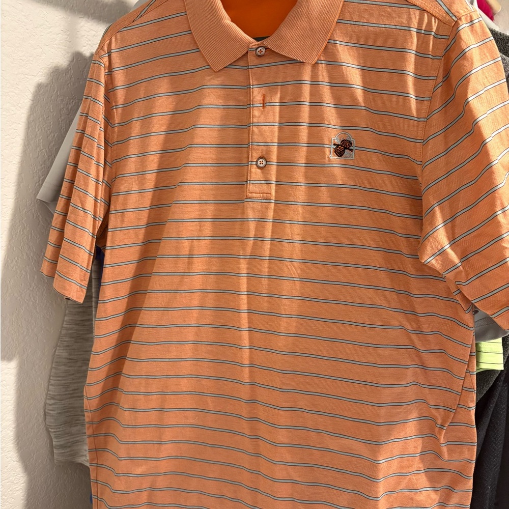 Bobby Jones Orange Striped Polo Shirt